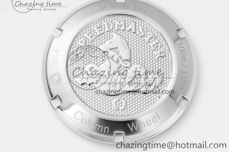 0720 Cozy Speedmaster Racing Master SS HKF Best Edition Black White Dial on SS Bracelet A 7807